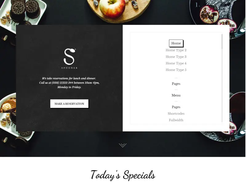 Spooner 高級餐廳 Wordpress 主題