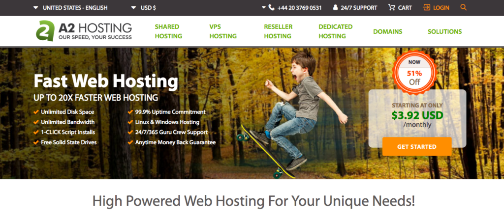 A2 Hosting 在英國有服務器