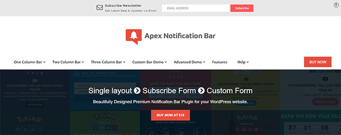 Apex 通知欄 - 適用於 WordPress 的響應式通知欄插件