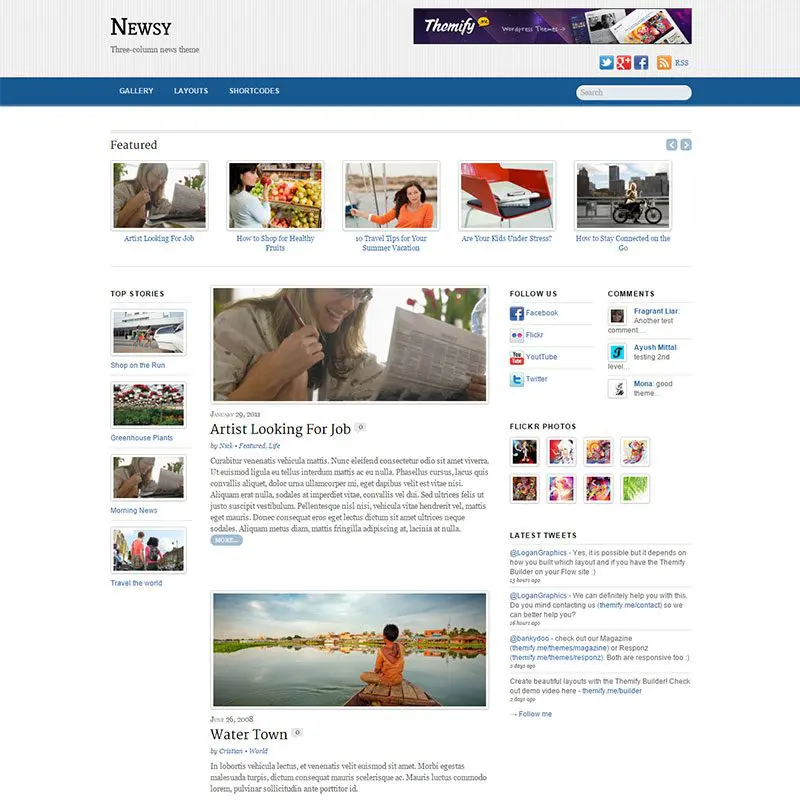 موضوع مجلة Newsy Wordpress