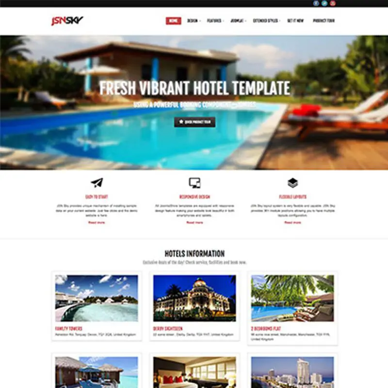 Jsn-Sky Joomla Hotelvorlage