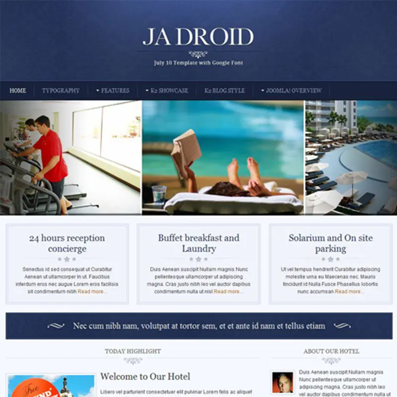 Ja-Droid Hotel Joomla-Vorlage