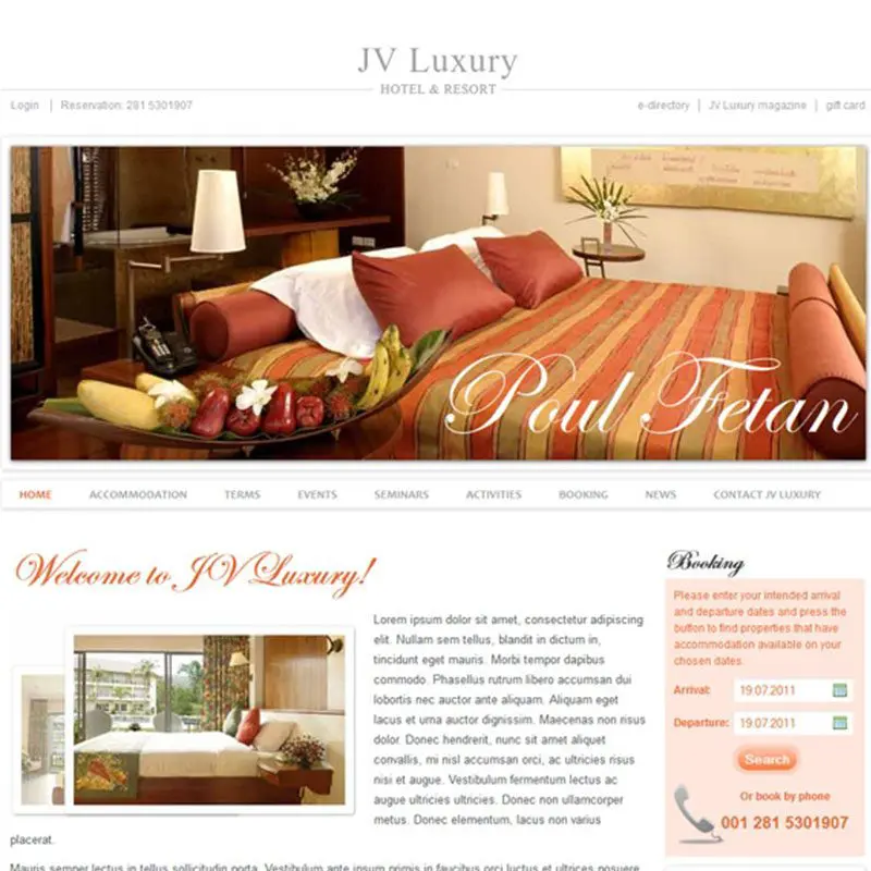 Jv-Luxury Joomla Hotelvorlage