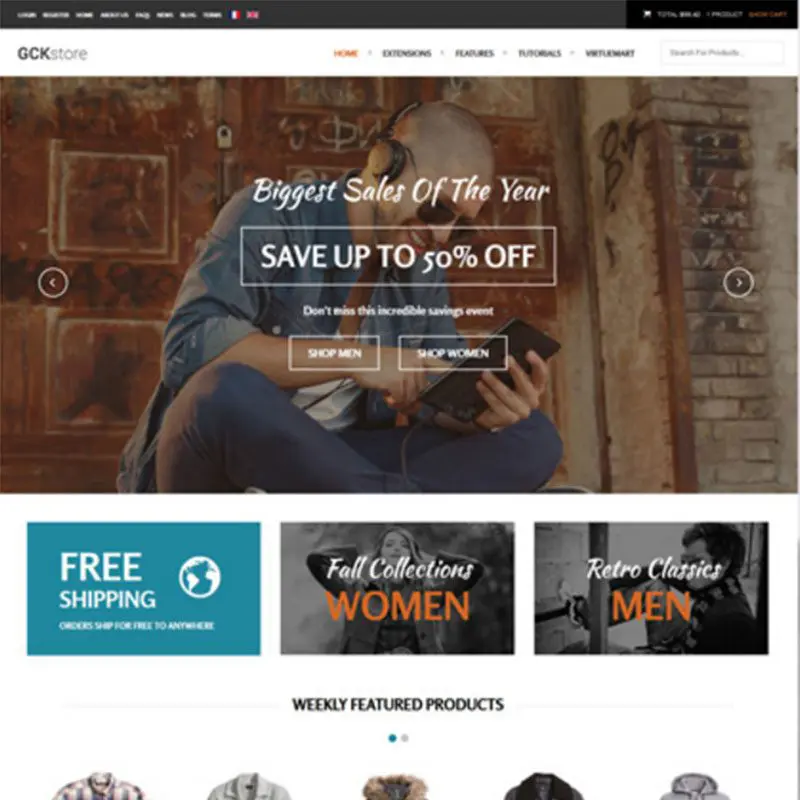Motyw WordPress Woocommerce w sklepie Gck