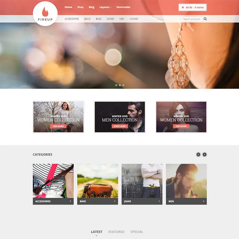 Motyw Fireup Woocommerce