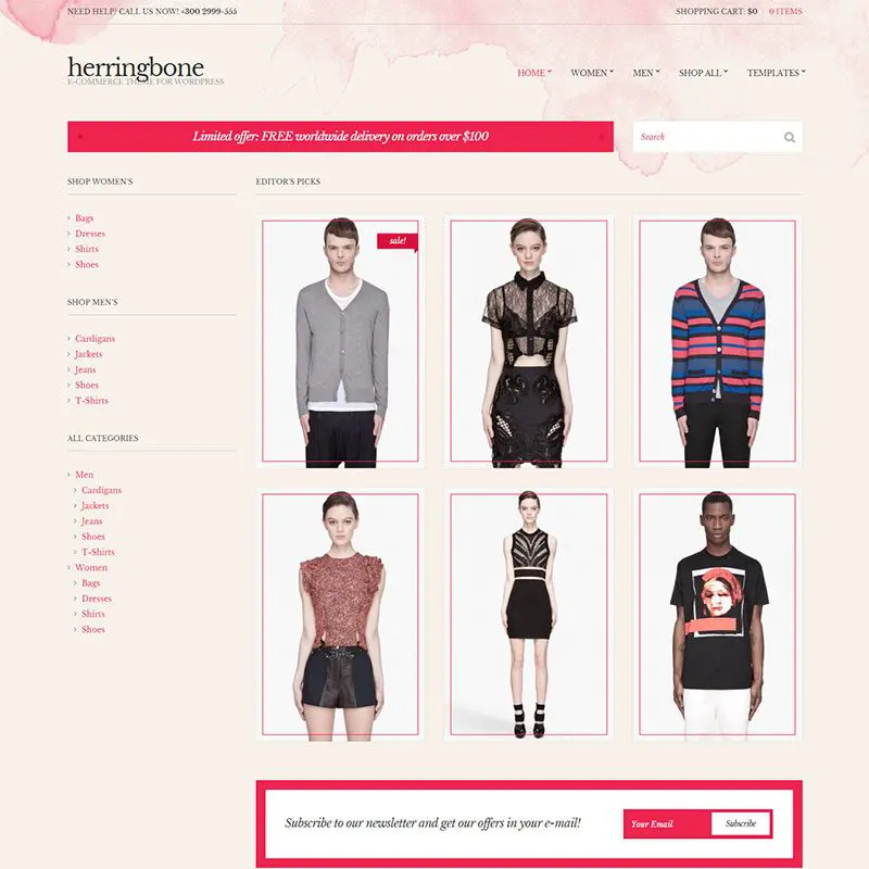 Motyw Wordpress w jodełkę