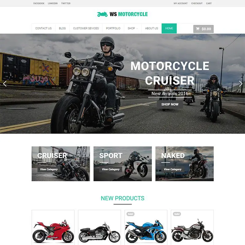 Motyw Ws-Motorcycle Wordpress Woocommerce