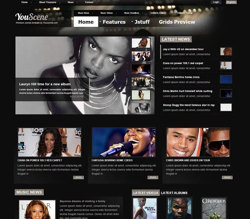 Youscene Joomla Müzik Şablonu