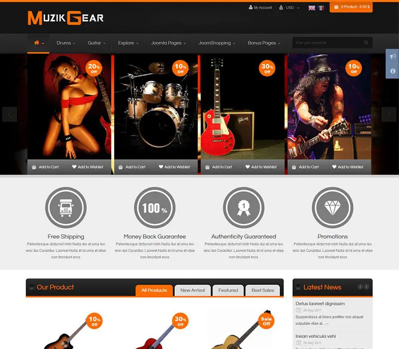 Sj-Muzik Joomla Müzik Duyarlı Şablon