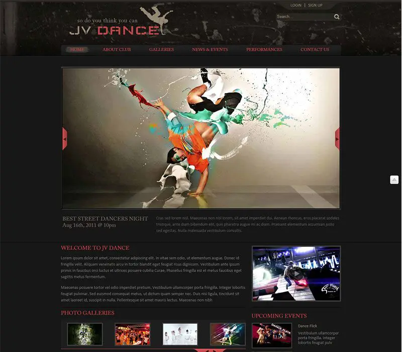 Jv-Dance Joomla Eğlence Şablonu