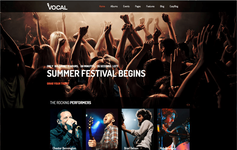 Vokal Joomla Müzik Şablonu