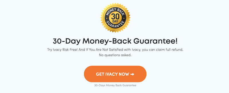 Ivacy VPN 환불 보장
