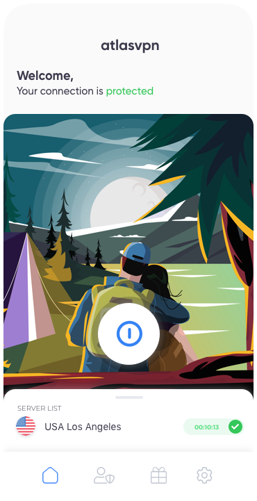 Atlas VPN 歡迎屏幕