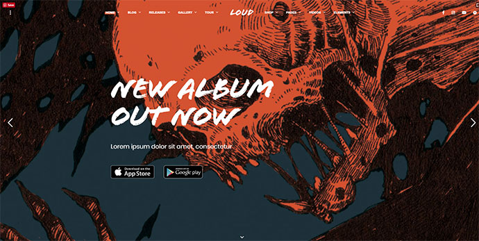 Loud — современная тема WordPress для музыкальной индустрии