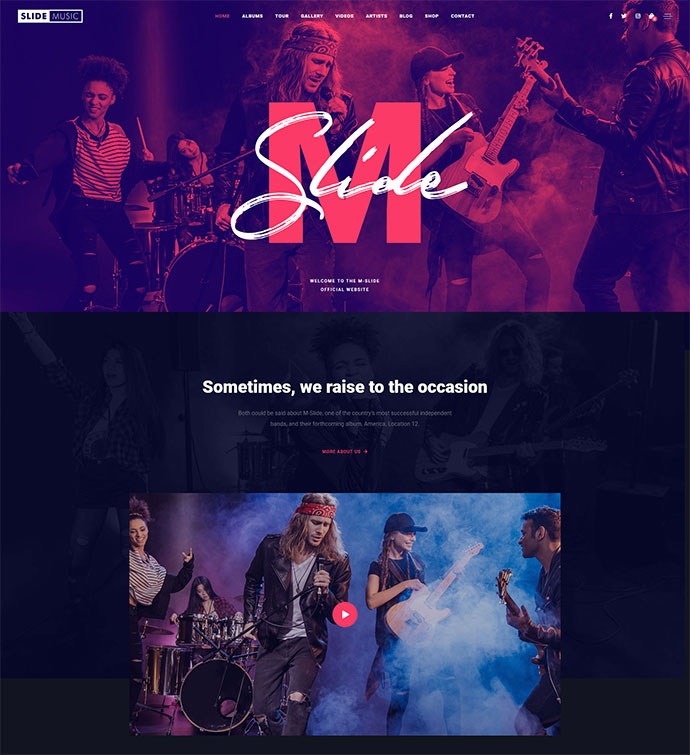 Slide — Музыкальная тема WordPress