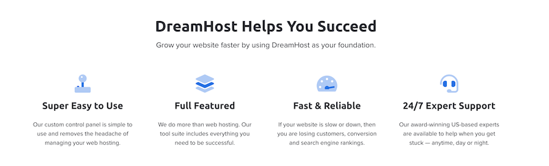 Kostenlose Dreamhost-Funktionen
