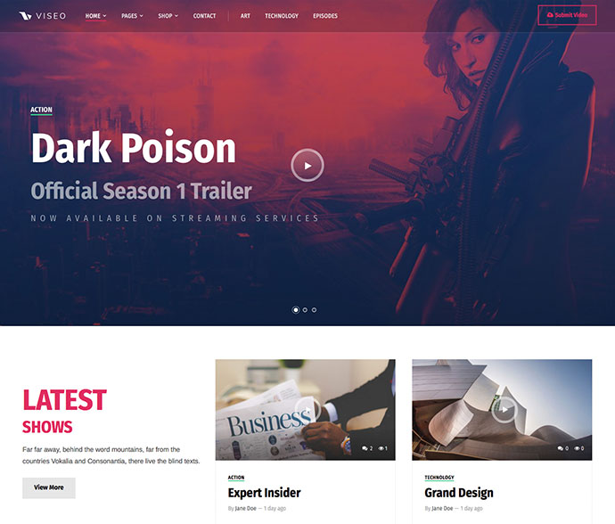 Viseo - Tema de noticias, videos y podcasts