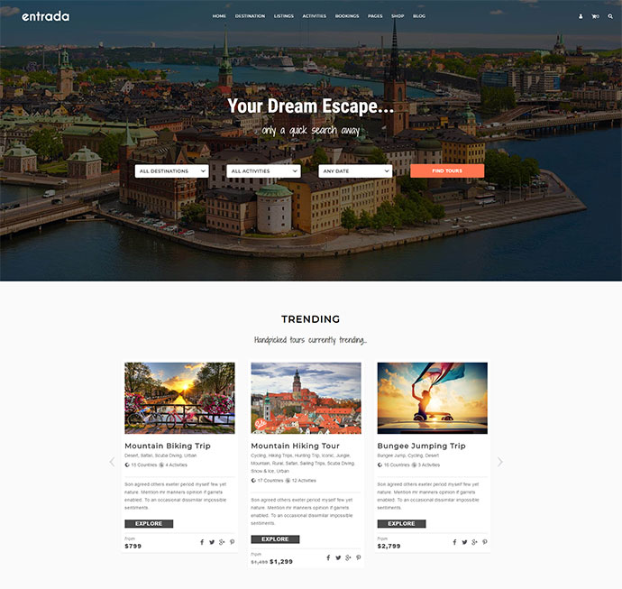 Tur Rezervasyonu - Tur Macerası WordPress Teması - Entrada