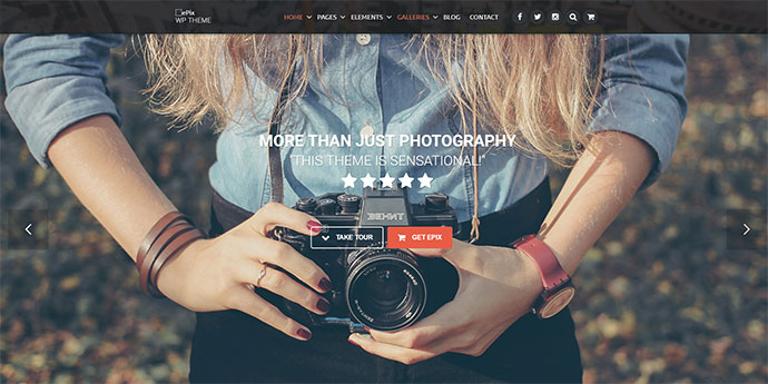 ePix - 전체 화면 사진 WordPress 테마