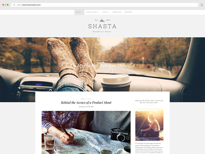 Shasta - 生活方式博客的响应式 WordPress 主题