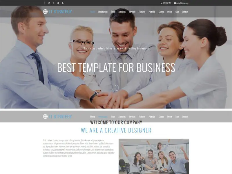 Lt Strategy Onepage Tema Wordpress gratuito per le aziende
