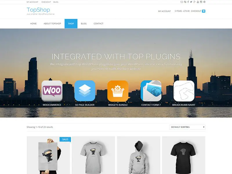 Topshop Tema WordPress gratuito per le aziende