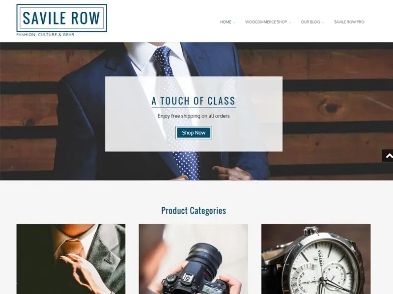 Modello aziendale Wordpress gratuito Savile Row