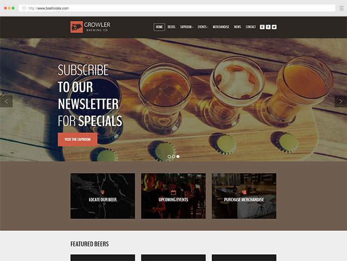 Motyw WordPress Growler - Browar