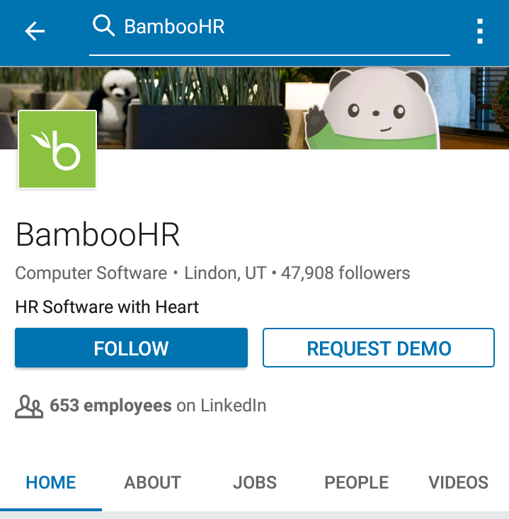 LinkedIn ist in dieser Phase nützlich. Suchen Sie nach dem Firmennamen und Sie können sehen, wie viele ihrer Mitarbeiter eine LinkedIn-Präsenz haben: