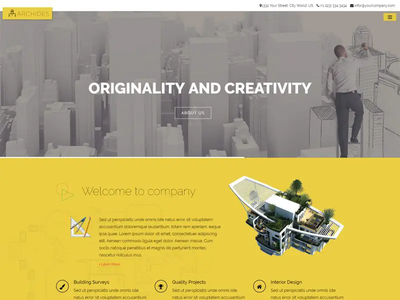 Kostenlose Architektur-Website-Vorlage
