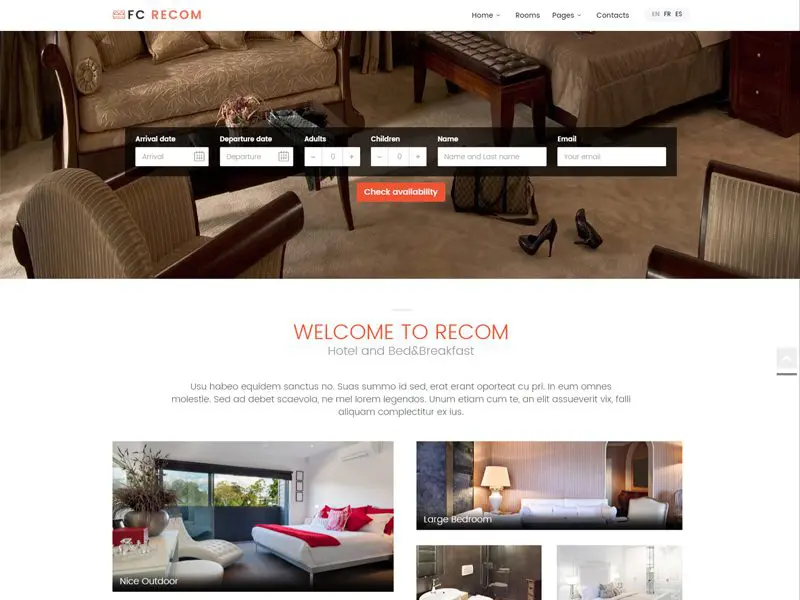Kostenlose Bootstrap-Hotelvorlage