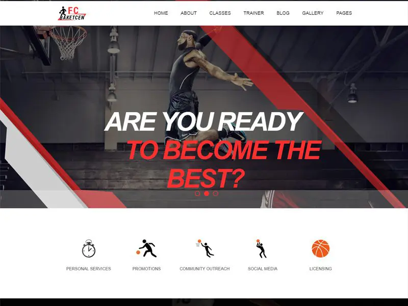 Kostenlose Basketball-Website-Vorlage
