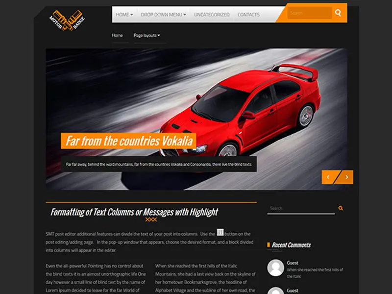 Kostenloses Auto-Wordpress-Thema
