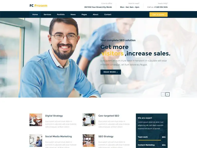 Website-Vorlage für SEO-Unternehmen