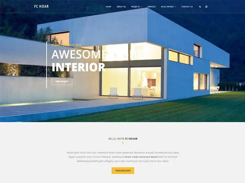 Kostenlose Architektur-Website-Vorlage