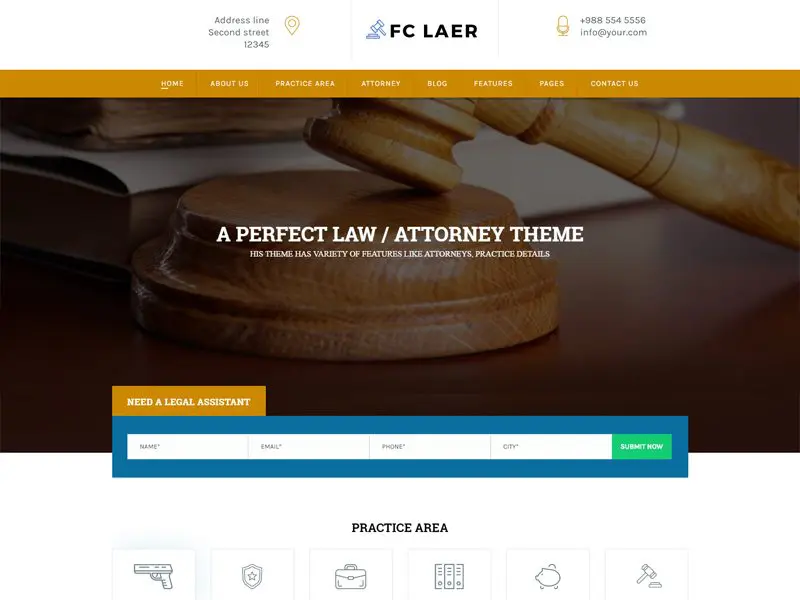 Fc Laer Kostenlose Website-Vorlage für Anwälte