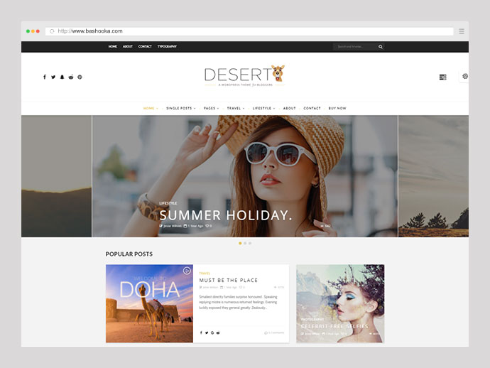 Deserto - Tema del blog di viaggio WordPress