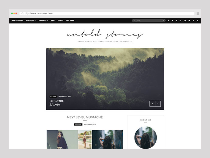 Tema del blog di moda - Storie non raccontate