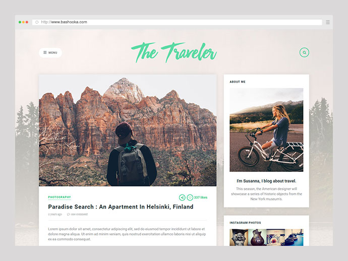 Il viaggiatore - Tema del blog WordPress reattivo