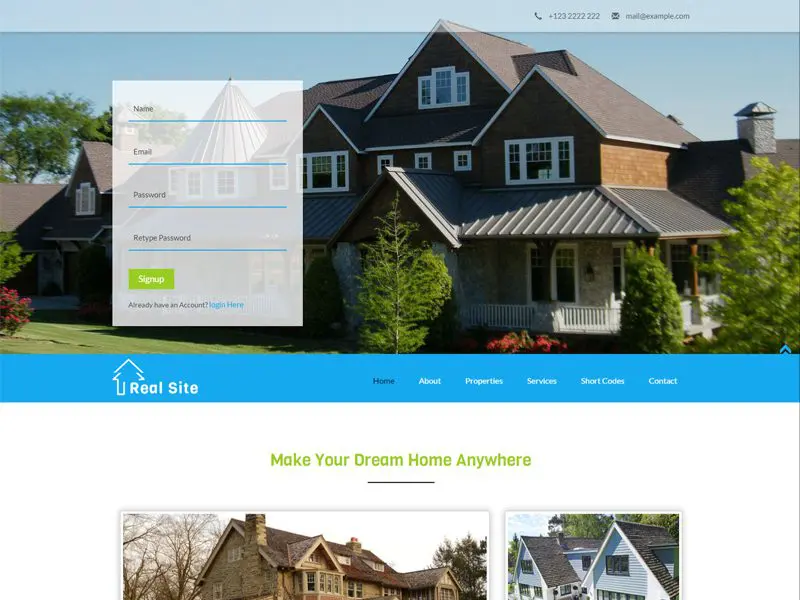Modèle immobilier Bootstrap gratuit pour site réel