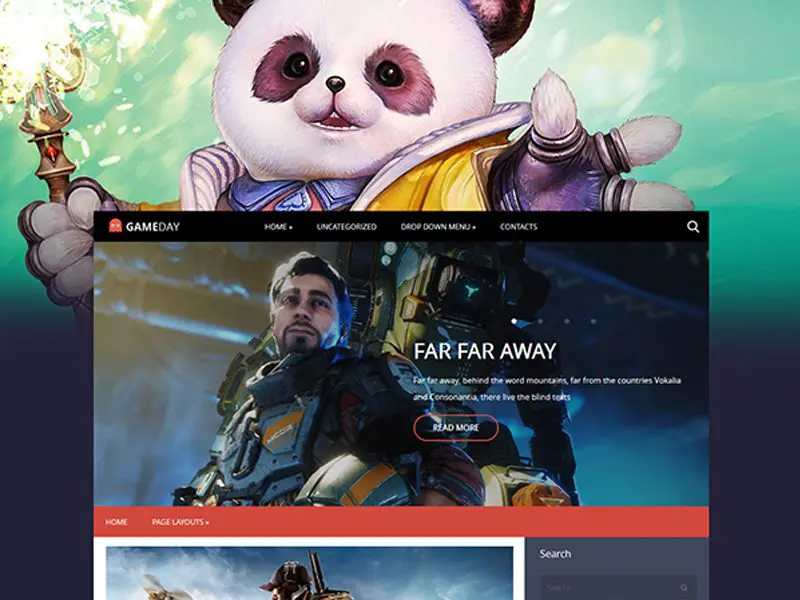 Thème de jeu WordPress gratuit Gameday