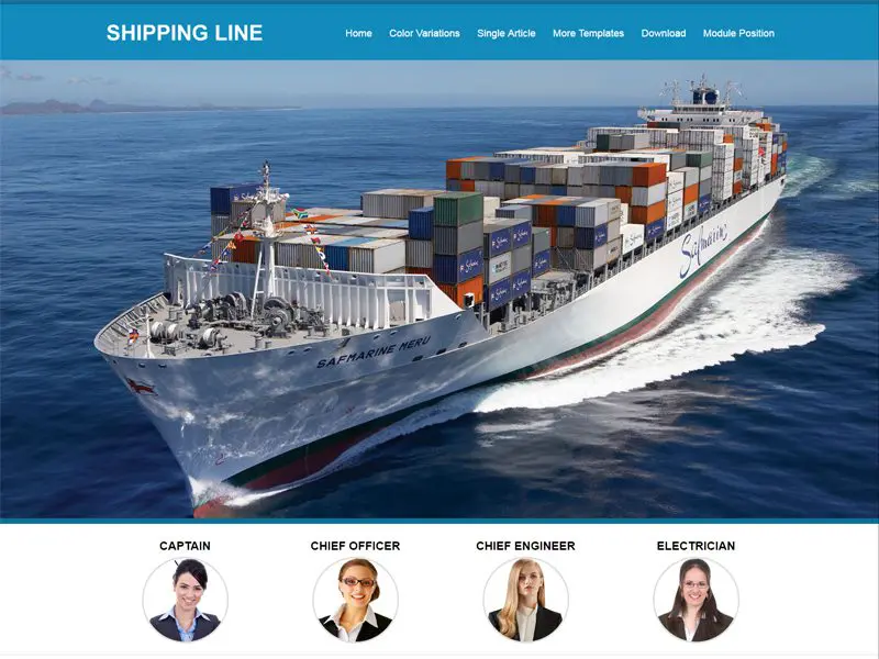 Modèle de transport Jsr Shipping Line Joomla