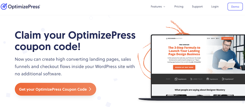 OptimizePress 쿠폰 코드