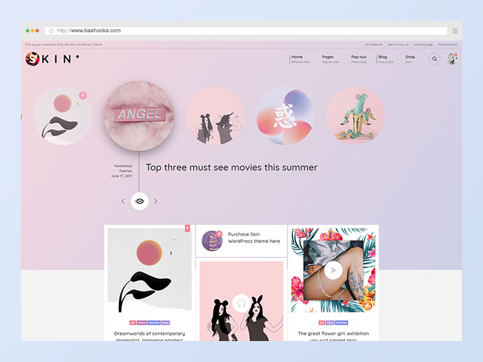 SKIN - Farbverlaufsbasiertes kreatives Blog- und Shop-WordPress-Thema