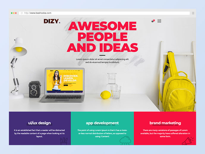 Dizy – WordPress-Theme für kreatives Portfolio