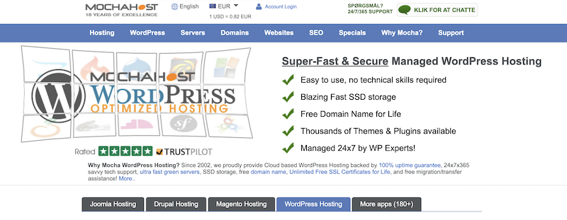 Código de cupom Mochahost WordPress