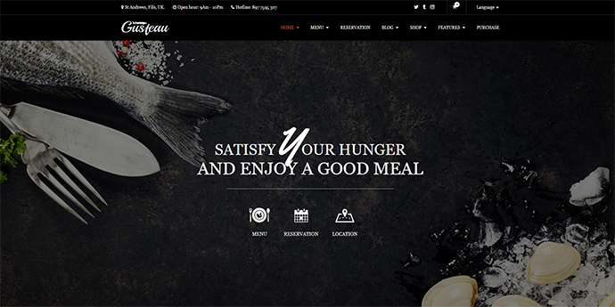 Gusteau – Elegant Food – Kaffee- und Restaurant-WordPress-Thema