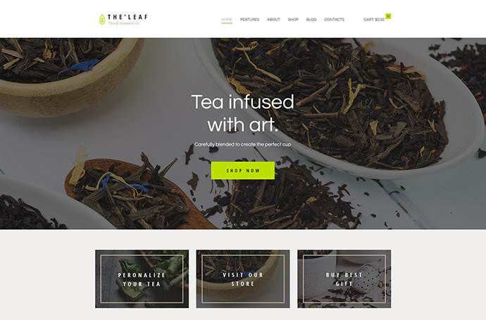 TheLeaf - WordPress-Theme für Teeproduktionsunternehmen und Online-Teeshop
