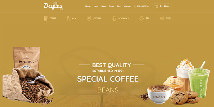Despina - Kaffee, Kuchen & Restaurant WordPress Theme