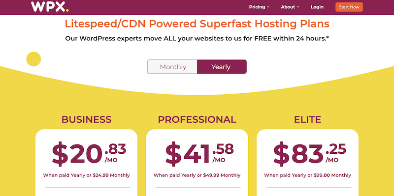 Prezzi della promozione dell'hosting WPX